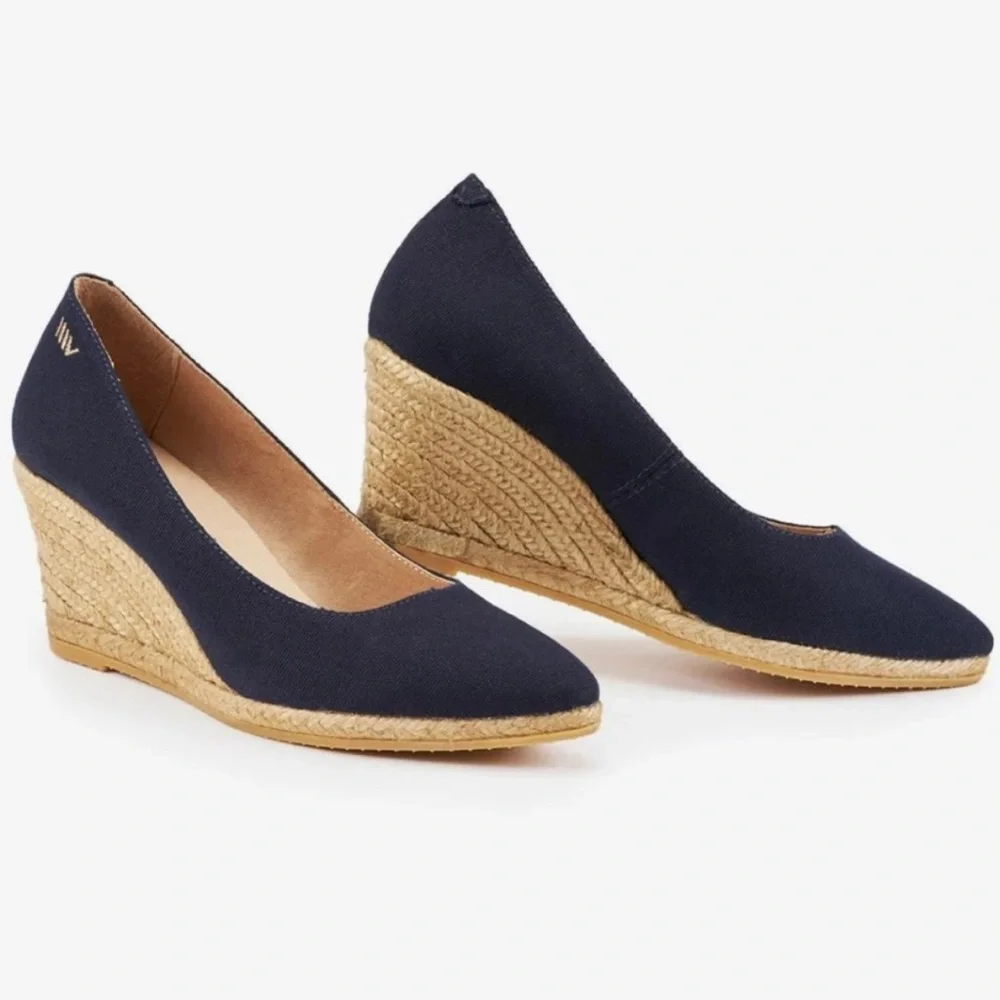 “VISCATA” Roses Canvas Espadrille Wedges